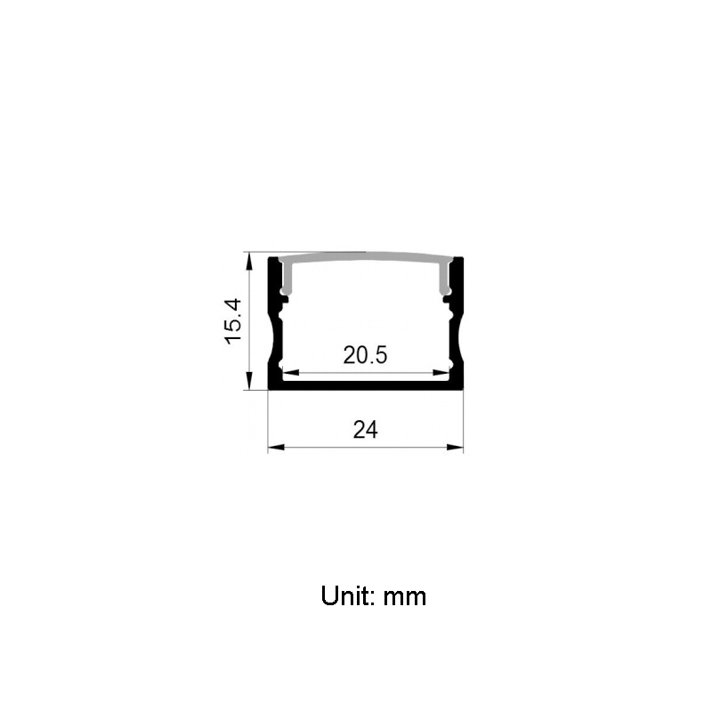 Aluminum LED Profile Light Strip Diffuser For 12mm Addressable White LED Strip Aluminum LED Profile Light Strip Diffuser For 12mm Addressable White LED Strip